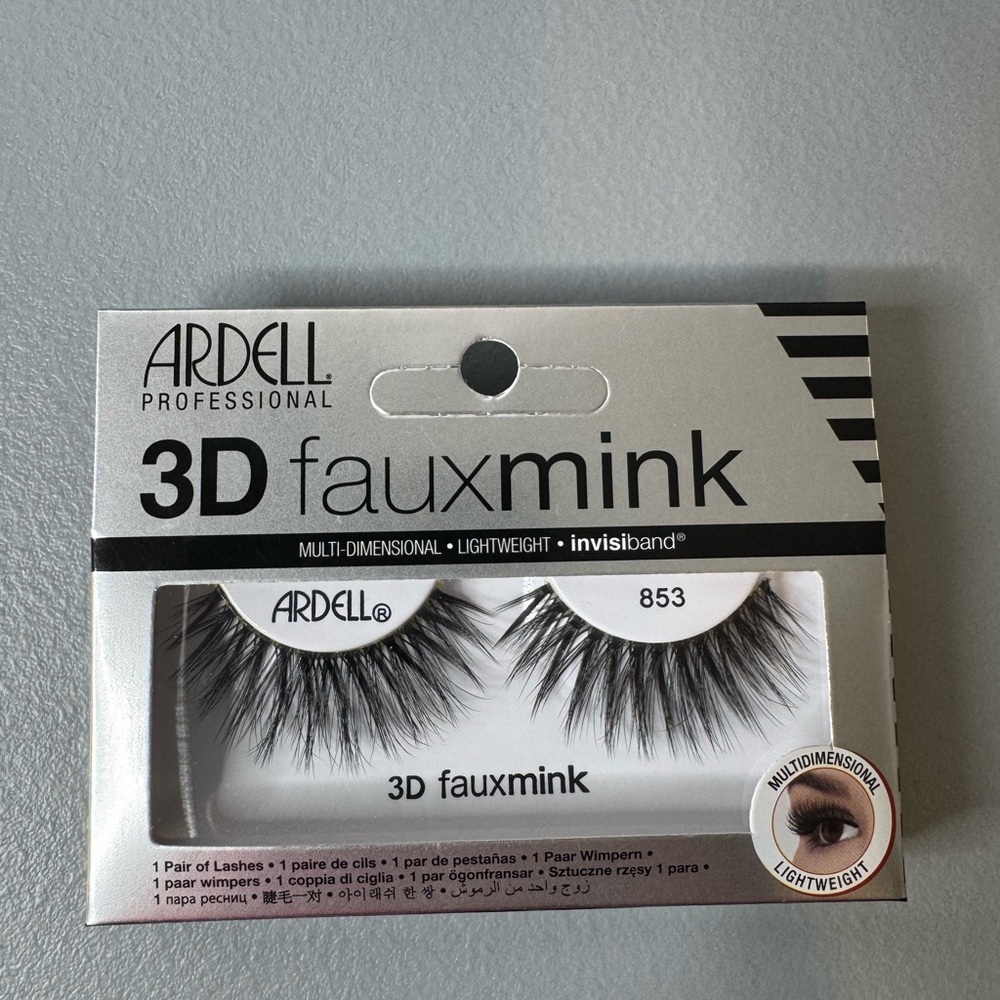 Ardell professional 3D Faux Mink Strip Lashes invisiband - Black #853